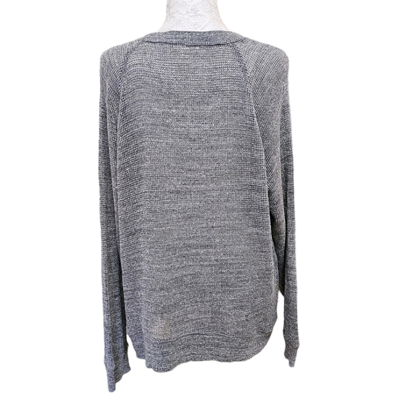 Eileen Fisher Gray Thermal Open Knit Crew Neck Long Sleeve Shirt Size Small - Picture 3 of 11